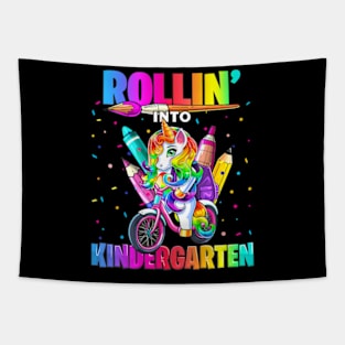 Kindergarten Unicorn Back To School First Day Of School Girl Tapestry