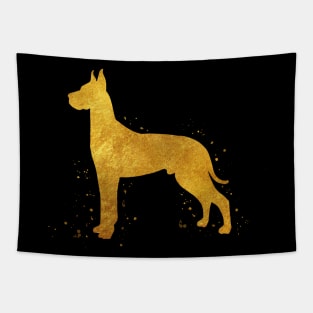 Great Dane dog golden art Tapestry