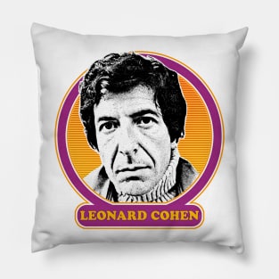 Leonard Cohen // Retro 1970s Style Fan Design Pillow