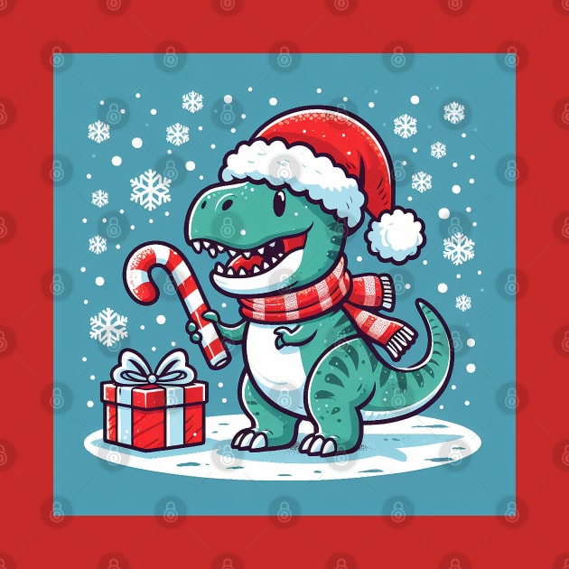 Cute Christmas T-Rex by Sketchy