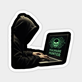 Malware Hunter Skull Hacker Magnet