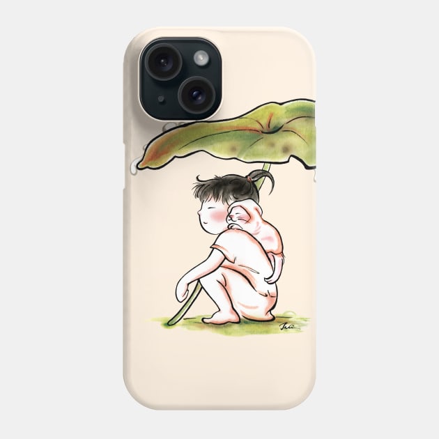 Rainy day with my cat Phone Case by juliewu