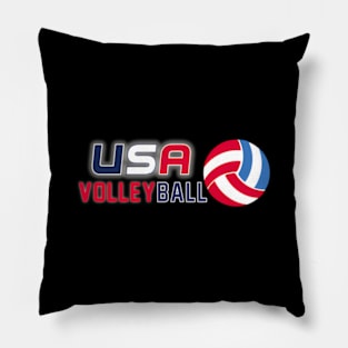 Usa Colors And Volleyball Pillow