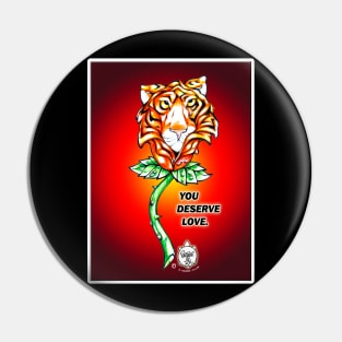 TIGER ROSE {RED BACKGROUND) Pin