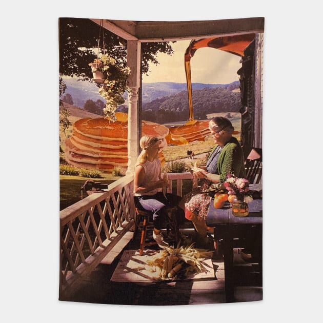 Sunday Morning Pancakes Tapestry by collagebymarianne (Marianne Strickler)