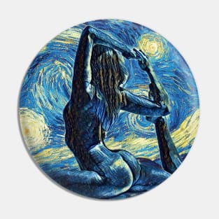 Yoga Van Gogh Style Pin