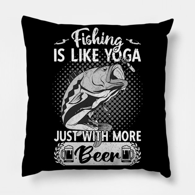 Fishing For Men & Women, Funny Fishing Quote & Angler Pillow by auviba-design