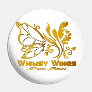 Gold Wings Butterfly Flower Lovers Best Gift Life Style Pin