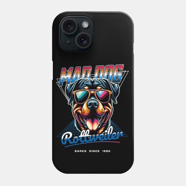 Mad Dog Rottweiler Phone Case by Miami Neon Designs