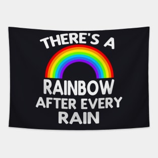 Motivational Quote Rainbow after Rain Tapestry