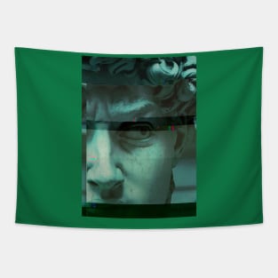 Holographic greek vaporwave statue Tapestry