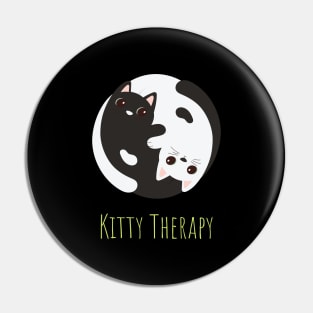 Kitty Therapy My Cat Is My Therapist Zen Yin Yang Cats Pin