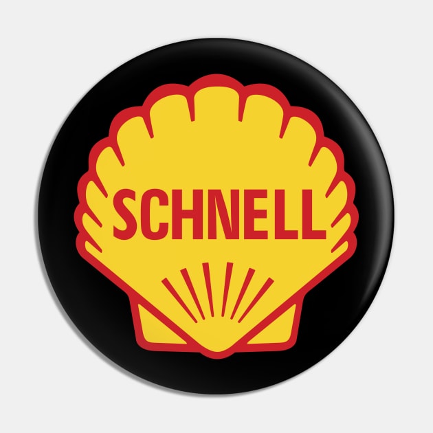 Vintage Racing Shell "Schnell" Logo Pin by Strassen