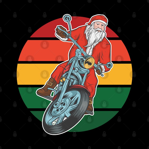 Cool santa claus riding a bike by Houseofwinning