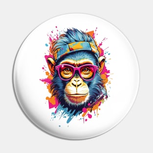 Cool Monkey in Glasses Pin