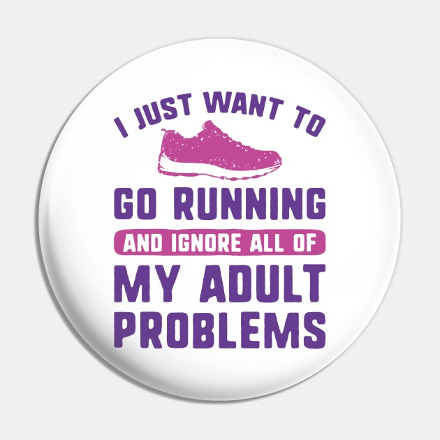 I Just Want To Go Running Pin by LuckyFoxDesigns