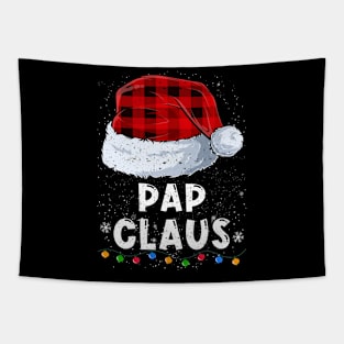 Pap Claus Red Plaid Christmas Santa Family Matching Pajama Tapestry