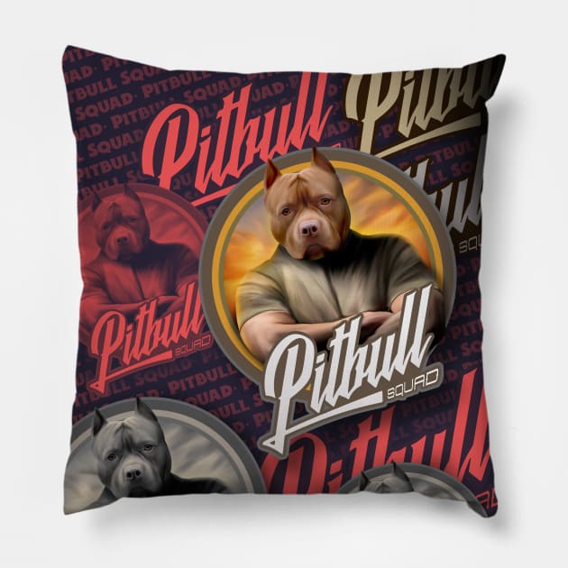 American Pitbull Terrier dog v2 Pillow by Puppy & cute