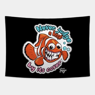 Funny Evil Clownfish Tapestry