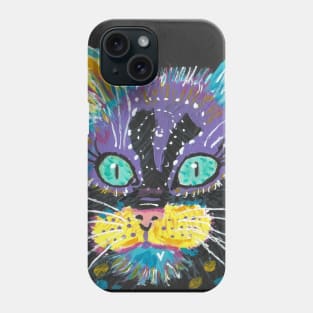 abstract cat face Phone Case