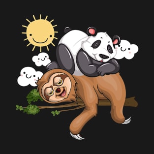 Cute Panda Sleepy Sloths T-Shirt