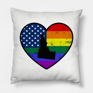 Idaho United States Gay Pride Flag Heart Pillow