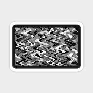 Black and white space waves distribution, cosmic design Magnet