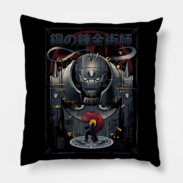 THE ARMORED ALCHEMIST Pillow by silentOp