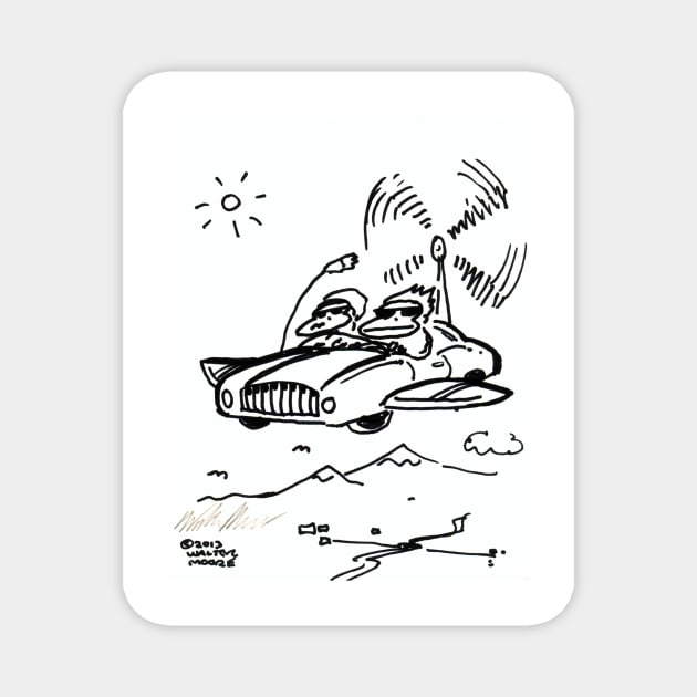 Flying Car Apes Magnet by WalterMoore