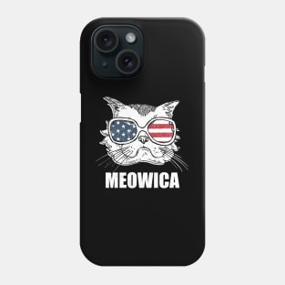 Meowica Patriotic Graphic Tees for 4th of July and Summer Phone Case