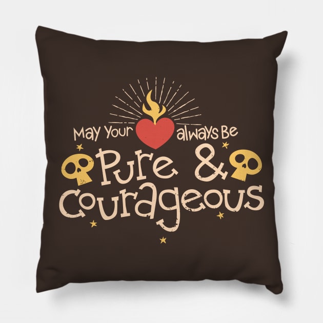 Pure and Courageous Pillow by WhoElseElliott