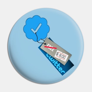 Twitter Verified Check Mark Meme (Elon Musk) 8$ Price Tag Pin