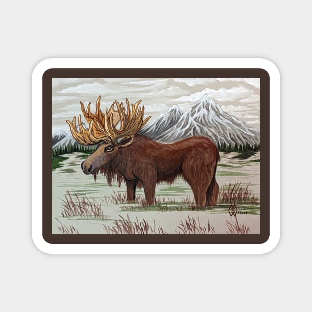 Majestic Moose in the Mountains Magnet by Matt Starr Fine Art