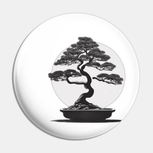 Zen Bonsai Tree Silhouette Art No. 561 Pin