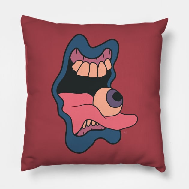 Tongue'l Vision Pillow by CalebLindenDesign