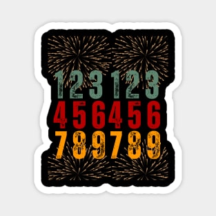 987654321 New Year's Eve 2023 Happy Years Day 2024 Magnet