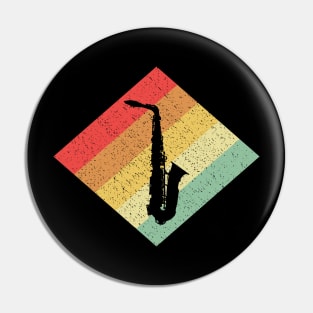 Retro Vintage 80s Saxophone Gift For Saxophonists Pin