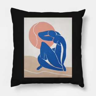 Blue nude under the sun Henri Matisse abstract art Pillow