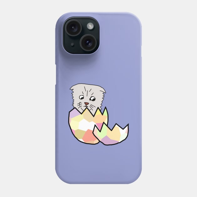 Not a Cat Hatching from Easter Egg Phone Case by ellenhenryart