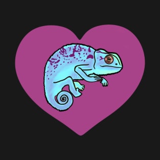 Purple Heart Colorful Chameleons for Chameleon Lovers T-Shirt