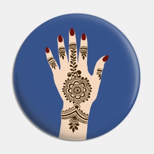 Brown Henna Tattoo - Brown Mehendi - Henna Hand Pin