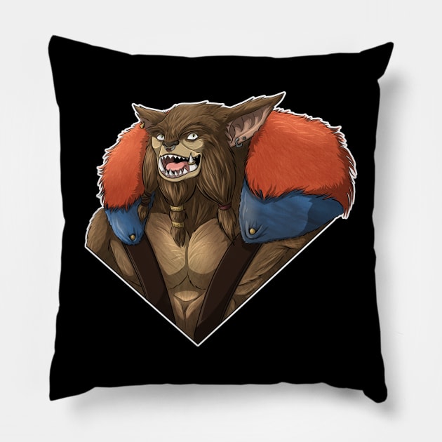 Bugbear Barbarian Pillow by richardsimpsonart