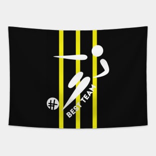 Yellow Black BEST TEAM - Football Player Tapestry