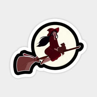 Flying Red Witch Magnet