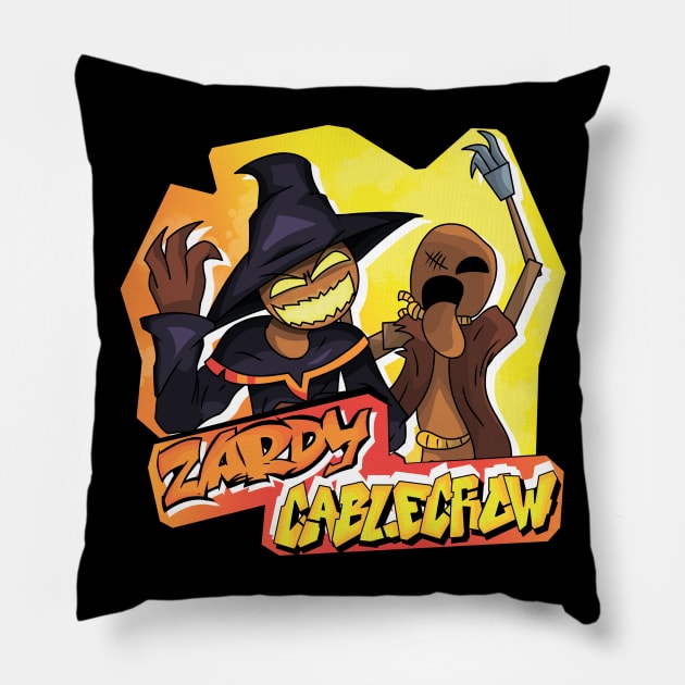 fnf zardy and cablecrow graffiti foolhardy Pillow by Renovich