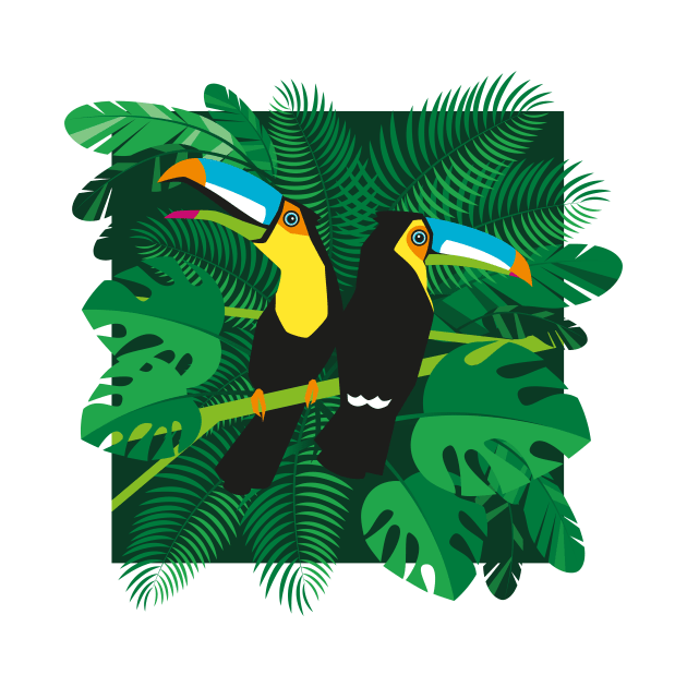 Toucans in the jungle by Piakolle
