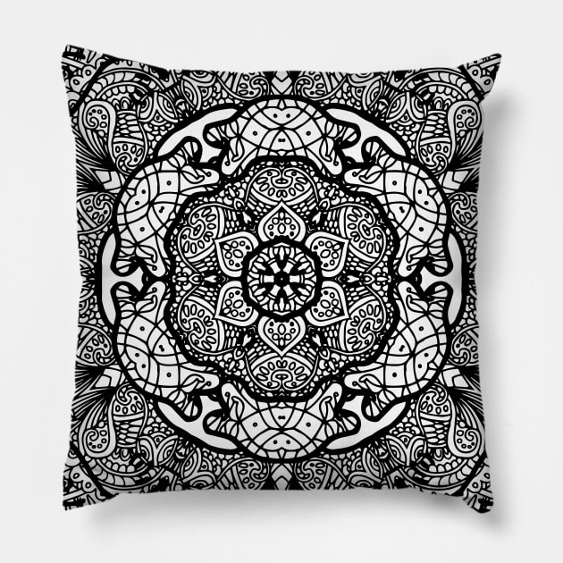 Elegant Mandala Pillow by ElviraDraat