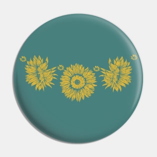 Boho Sunflowers Pin