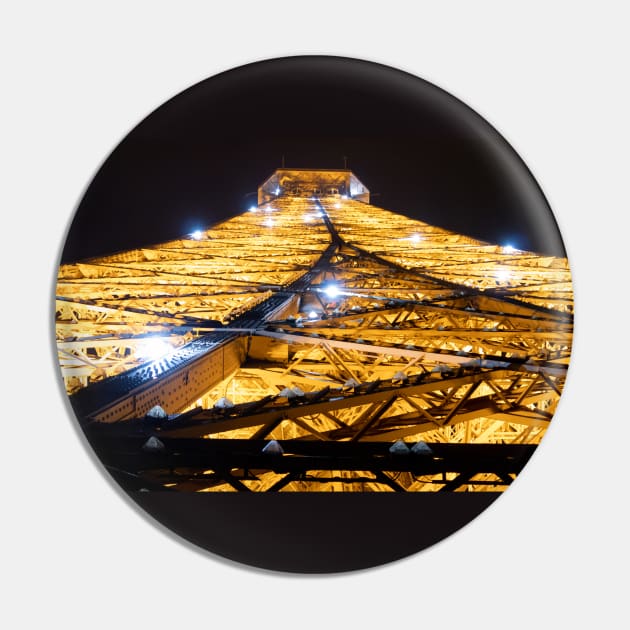 Eiffel Tower Paris France Nighttime Lights Pin by SafariByMarisa