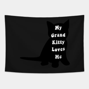 My Grand Kitty Loves Me Grandma of Cats Social Distancing Animal Pet Lover FaceMask Tapestry